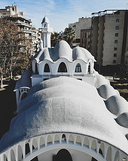 white concrete building, dome, architecture, outdoors, terrassa HD wallpaper