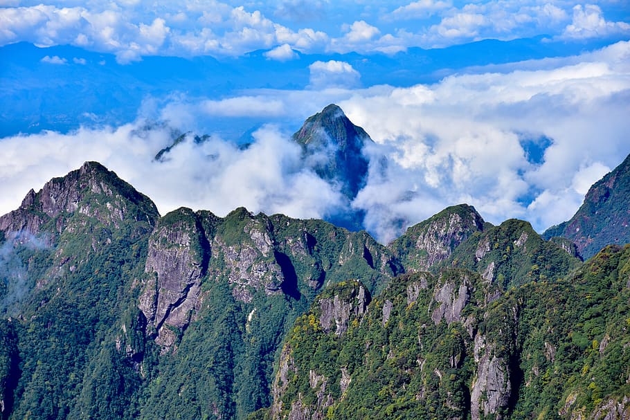 cloud, mount peak, mountain, landscape, sapa, lao cai, vietnam HD wallpaper