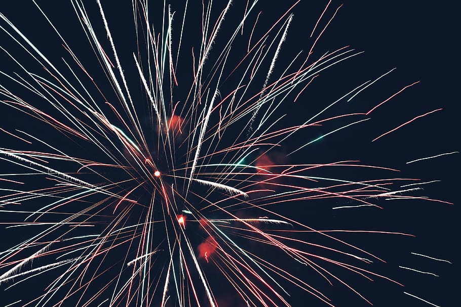 Assorted-color Fireworks on Sky, colors, dark, evening, flash HD wallpaper