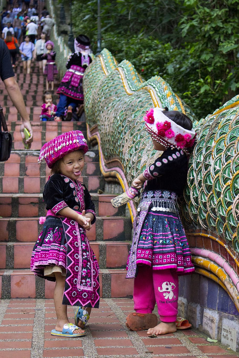 thailand, doi suthep, childhood, women, girls, females, full length HD wallpaper