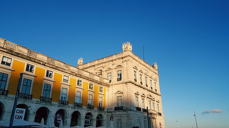 portugal, lisboa, comércio square, pracadocomercio, city, building HD wallpaper