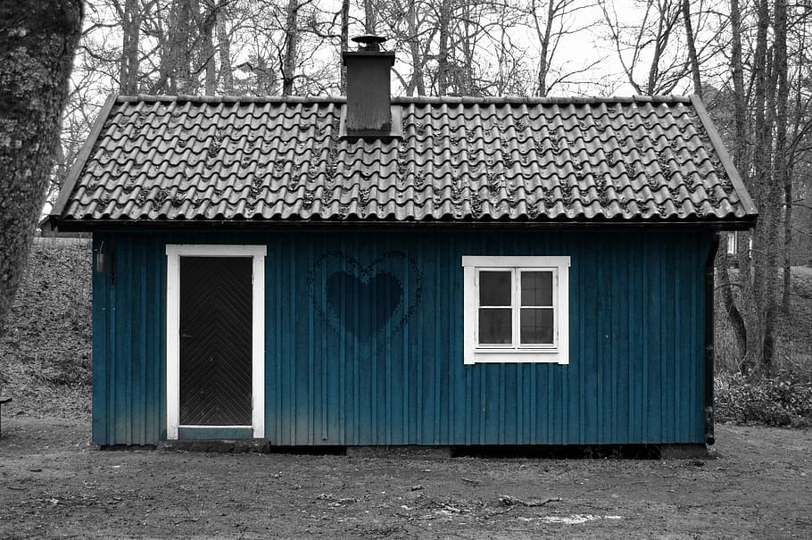 house, cabin, forest, tree, trees, sweden, winter, blue, nature HD wallpaper