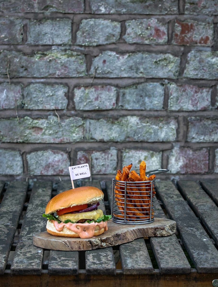 meat burger, food, bread, bun, slate, beverage, soda, drink, hot dog HD wallpaper