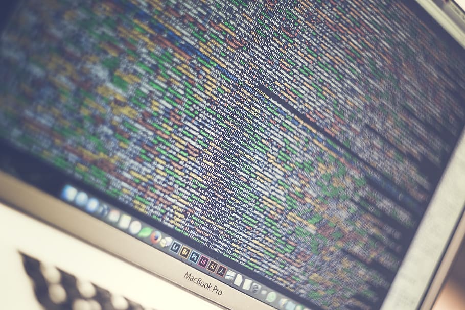 Turned on Macbook Pro, apple, codes, electronics, laptop, monitor HD wallpaper
