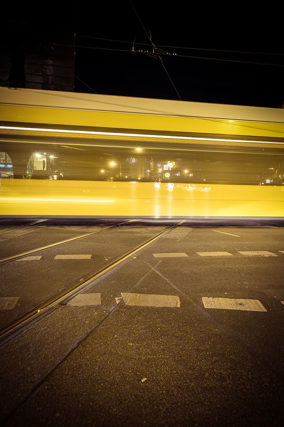 Railroad Station at Night Photo, blur, highway, light, long-exposure HD wallpaper