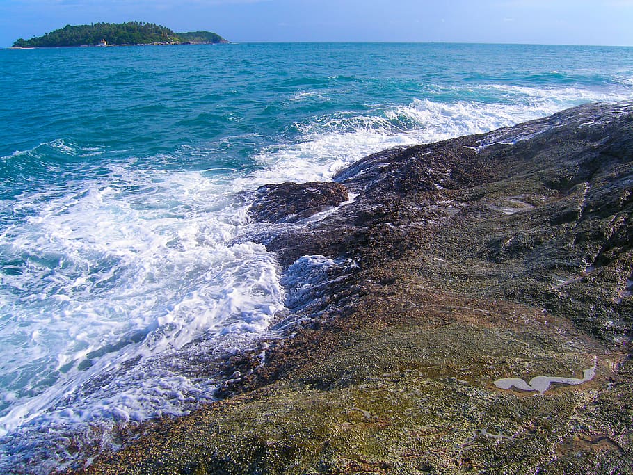 beach, sea, scene, sunlight, thailand, coast, travel, sunny HD wallpaper