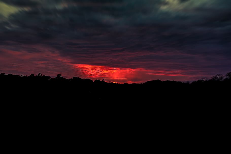 sunsets, landscape, longexposure, sky, natrue, silhouette, beauty in nature HD wallpaper
