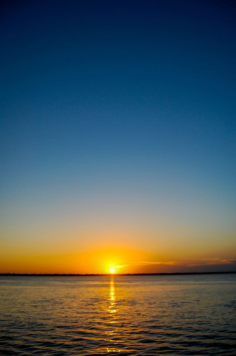 Silhouette Photo of Sea during Golden Hour, backlit, dawn, evening HD wallpaper