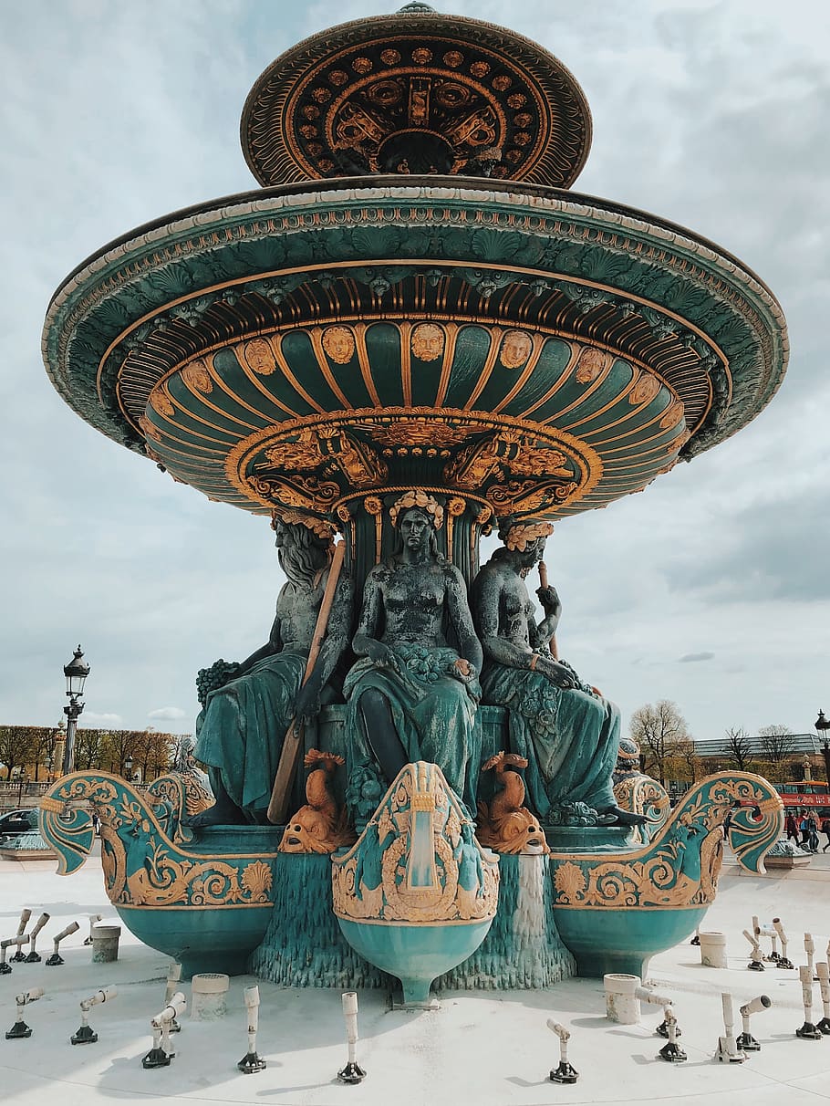 water, fountain, paris, human, person, 73 place de la concorde, HD wallpaper