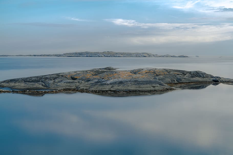 aerial photography of island, water, sweden, gothenburg, coast, HD wallpaper