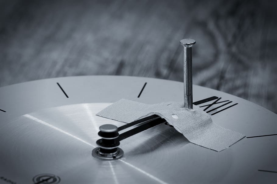 time, clock, pointer, clock face, transience, age, stop, nail HD wallpaper