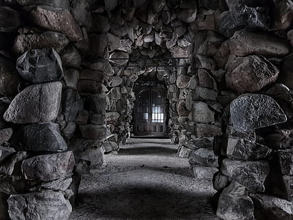 A walkway surrounded by stone pillars., германия, шверин HD wallpaper