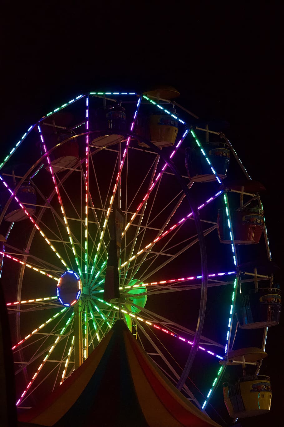 united states, douglas, night, amusement park ride, illuminated HD wallpaper