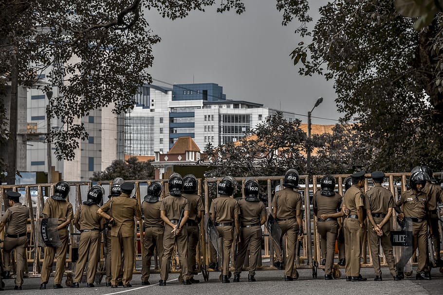 police men on road, person, human, military, military uniform HD wallpaper