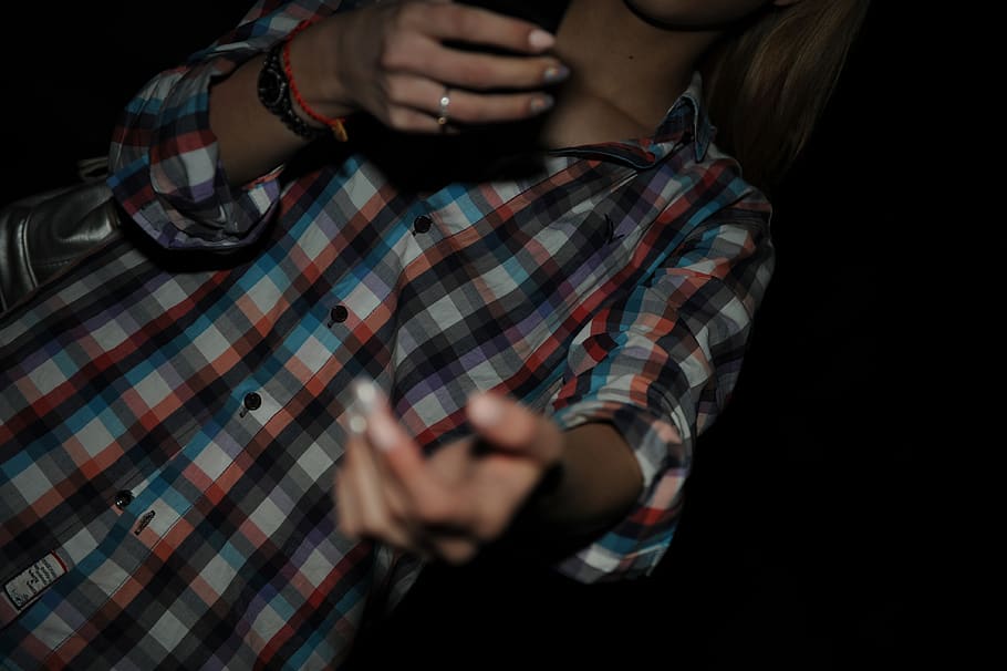 girl, darkness, midsection, communication, one person, technology HD wallpaper