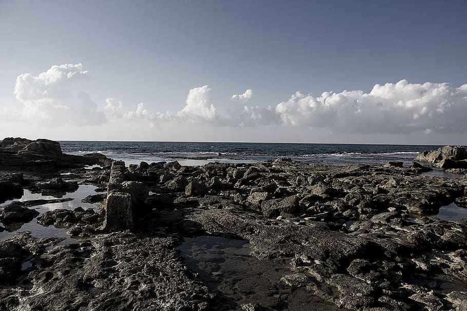see, stones, rocks, sky, beautiful, day, waves, water, sea HD wallpaper