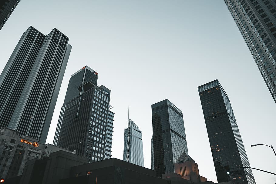 gray high-rise buildings, office building, urban, town, city HD wallpaper