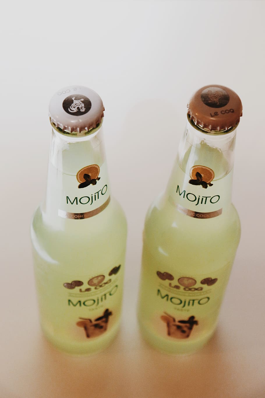 two Mojito bottles, beverage, drink, alcohol, liquor, sake, milk HD wallpaper