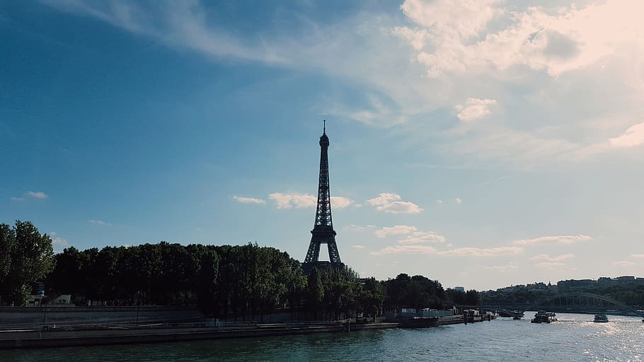france, paris, architecture, sky, tower, built structure, tree HD wallpaper