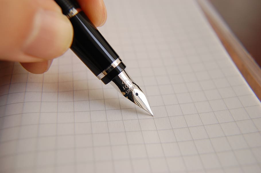 Black Fountain Pen, calligraphy, close-up, composition, design HD wallpaper