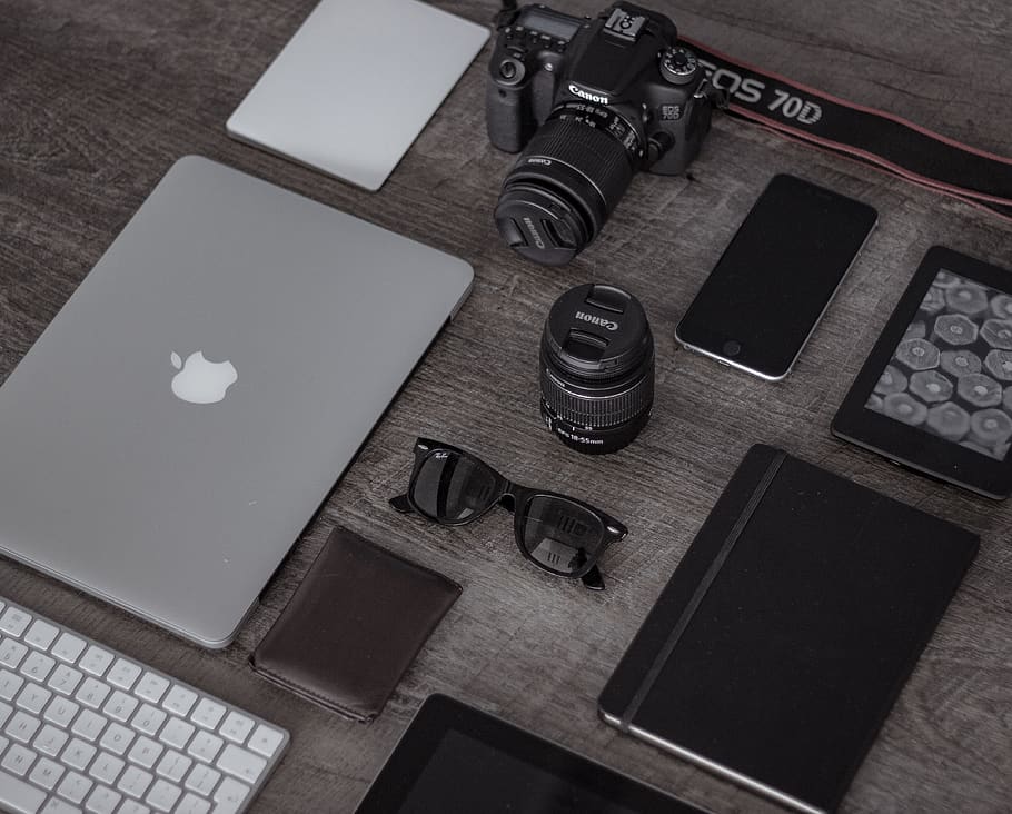 office, work, business, workspace, table, desk, gadgets, macbook HD wallpaper