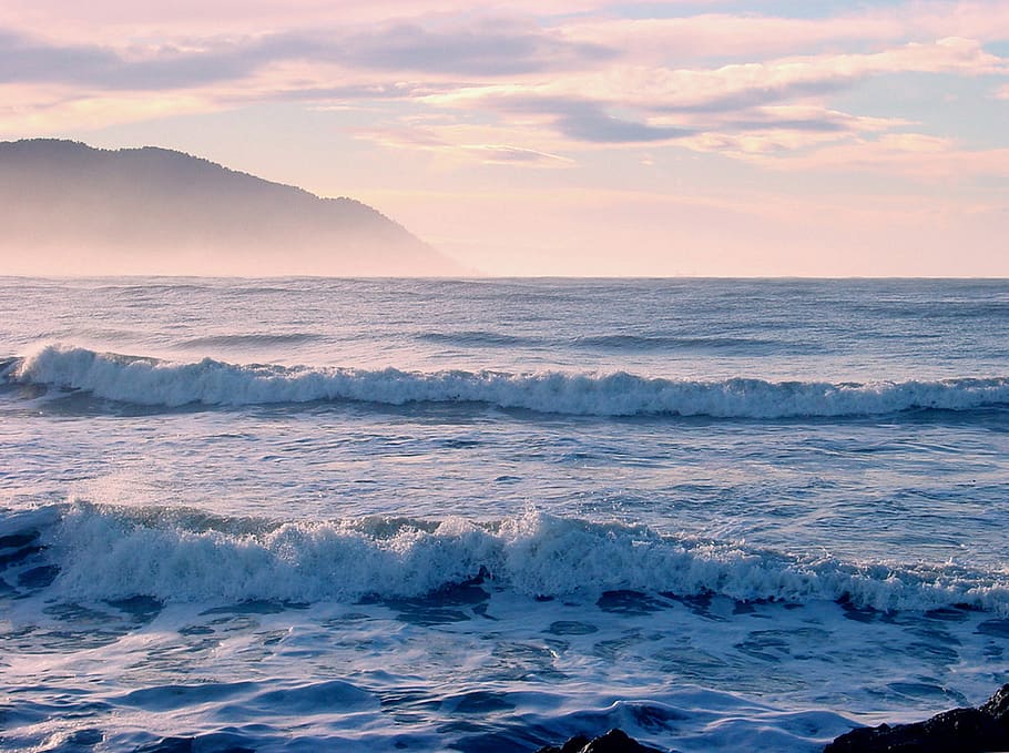 Body of Water, evening, landscape, nature, ocean, sea, waves HD wallpaper