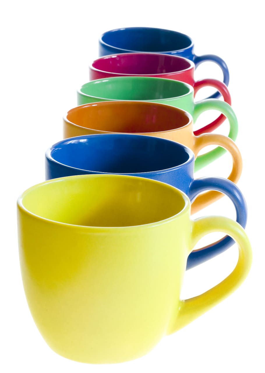 cups, isolated, heap, cafe, nobody, white, drink, tea, mug HD wallpaper