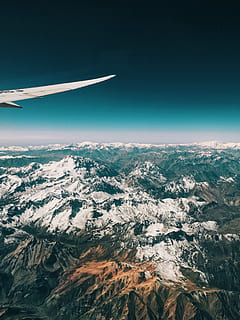 chile, los andes, air vehicle, airplane, aerial view, flying HD wallpaper