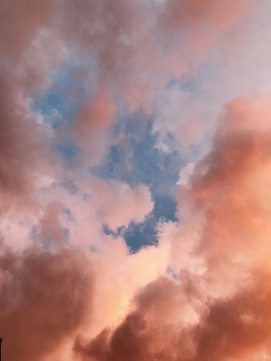 white clouds during golden hour, nature, outdoors, weather, sky HD wallpaper