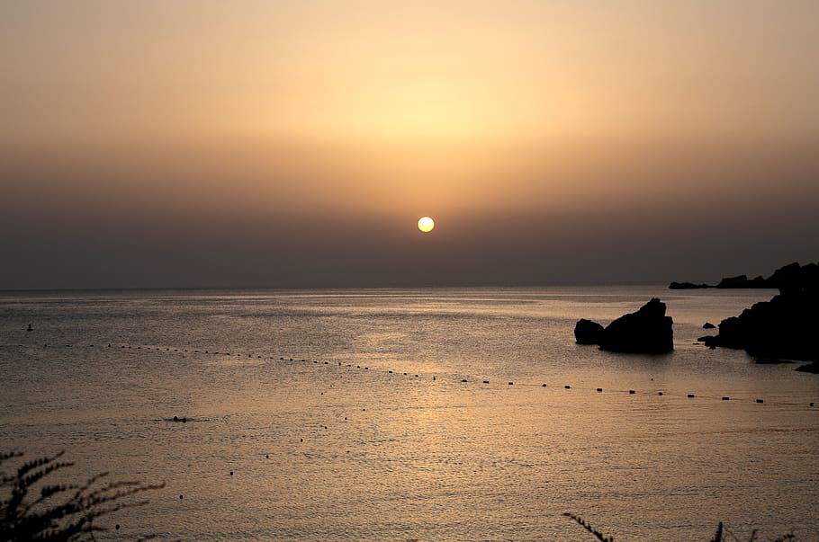 Scenic View of Ocean During Dawn, backlit, beach, environment HD wallpaper
