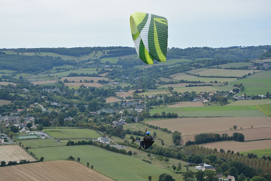paragliding, paraglider, flight, wind, air, entertainment, adventure HD wallpaper