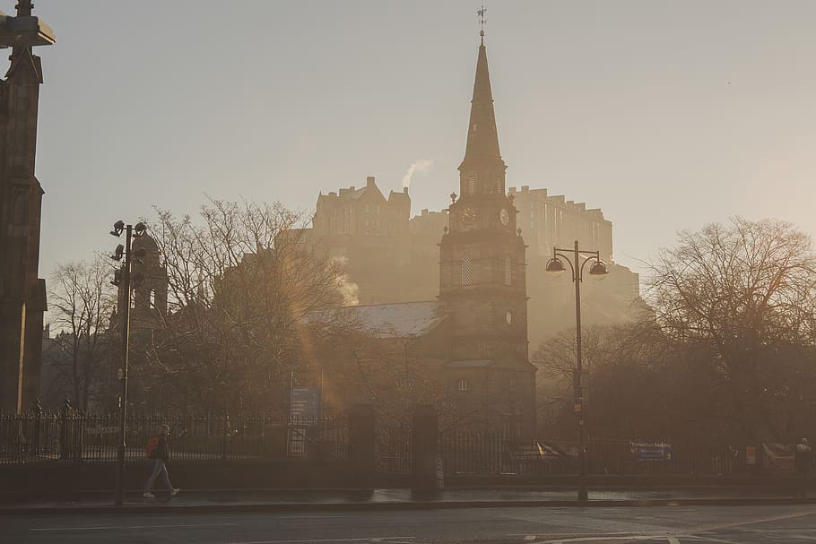 architecture, spire, steeple, tower, building, human, person HD wallpaper