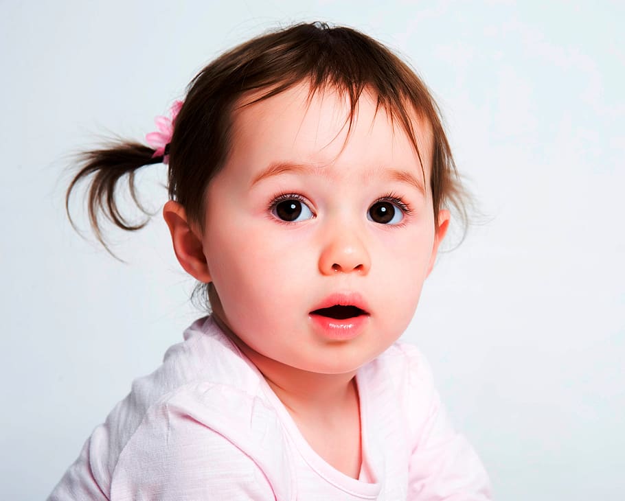 Girl Wearing Pink Crew-neck Top, adorable, baby, beautiful, child, HD wallpaper