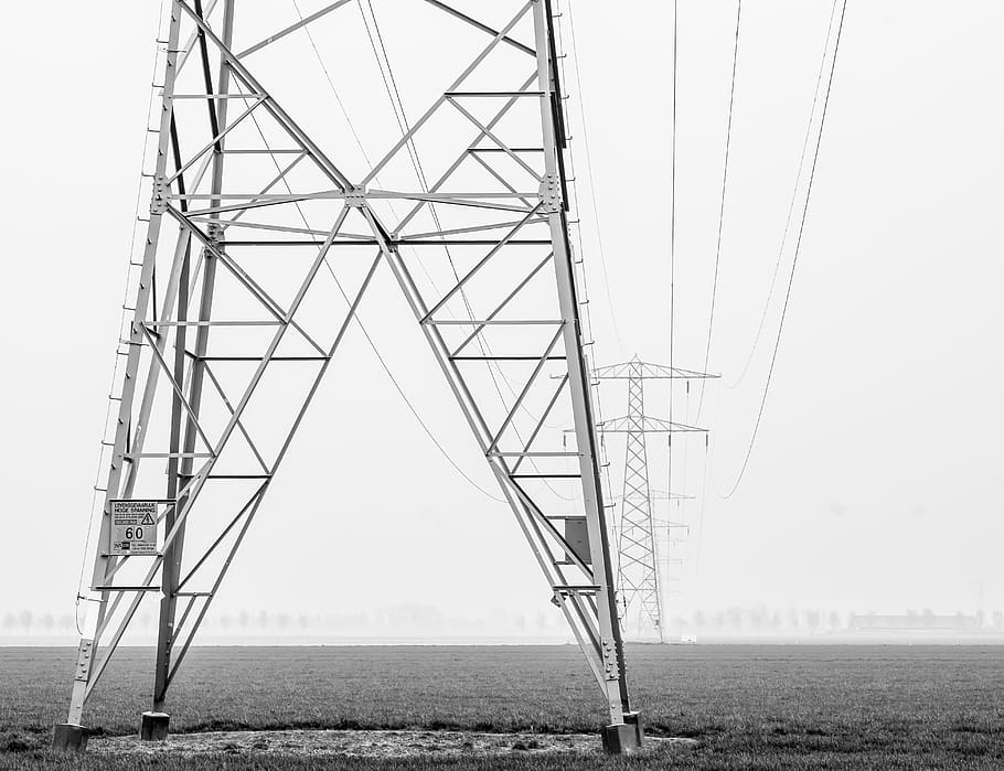 cable, power lines, electric transmission tower, boat, vehicle