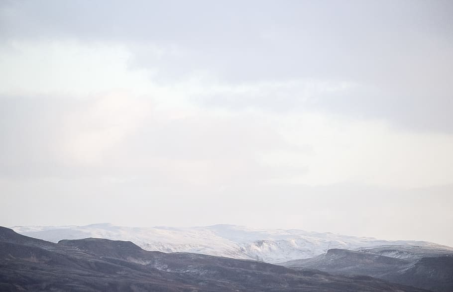 mountain view under white skies, sky, scenics - nature, cloud - sky HD wallpaper