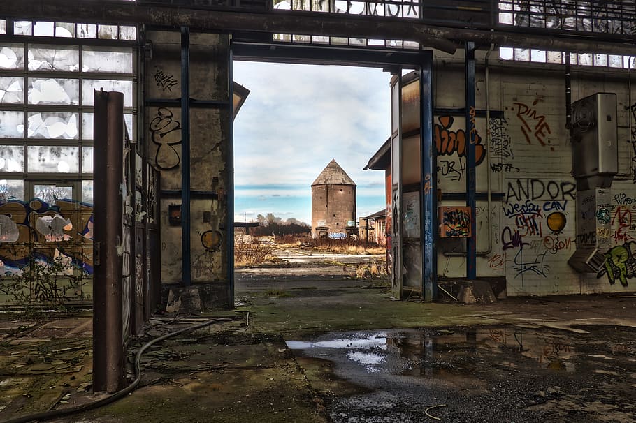 lost places, pforphoto, old factory, abandoned, decay, lapsed, HD wallpaper