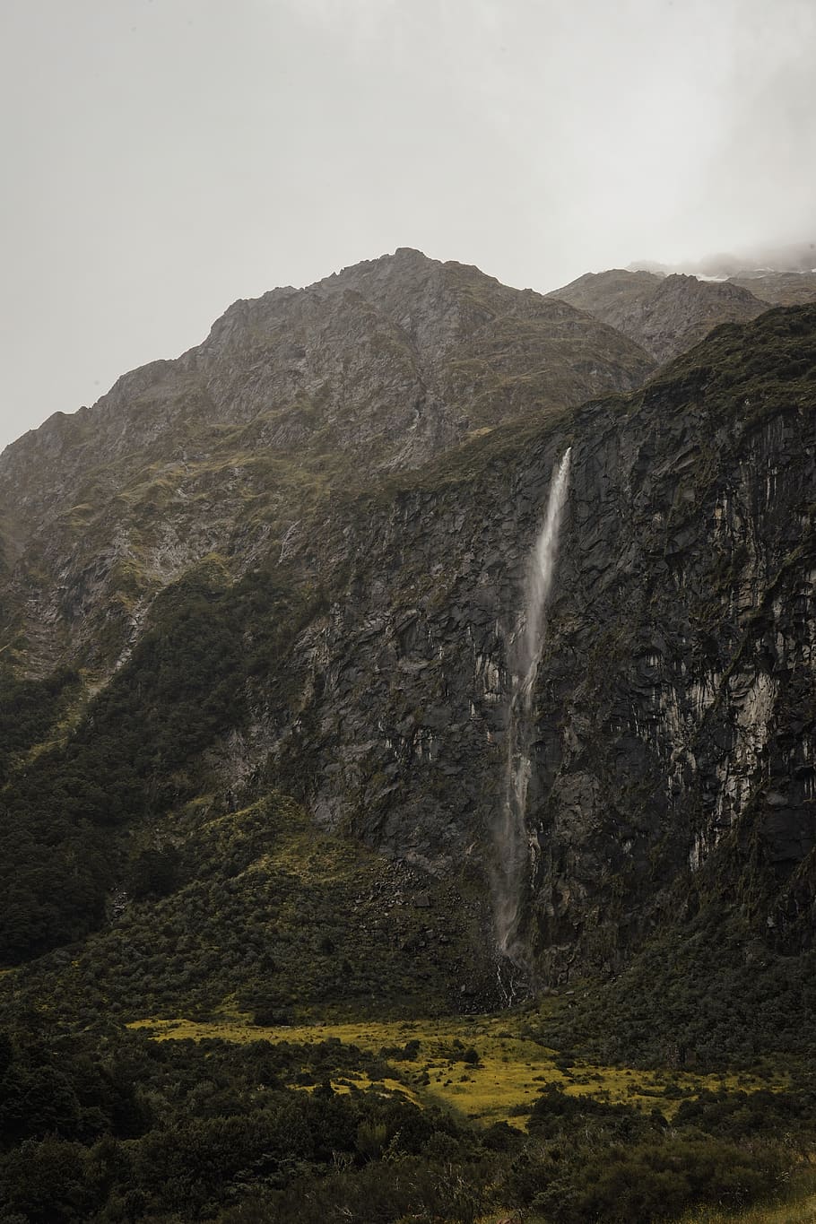 waterfall during daytime, mountain, sky, scenics - nature, rock HD wallpaper