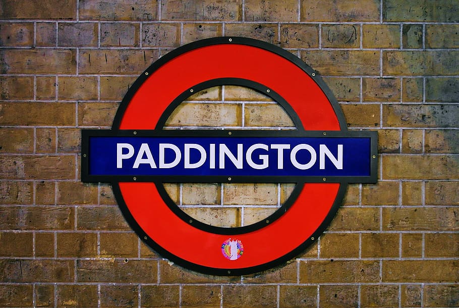 Paddington wall sign, brick, logo, symbol, trademark, text, emblem, HD wallpaper