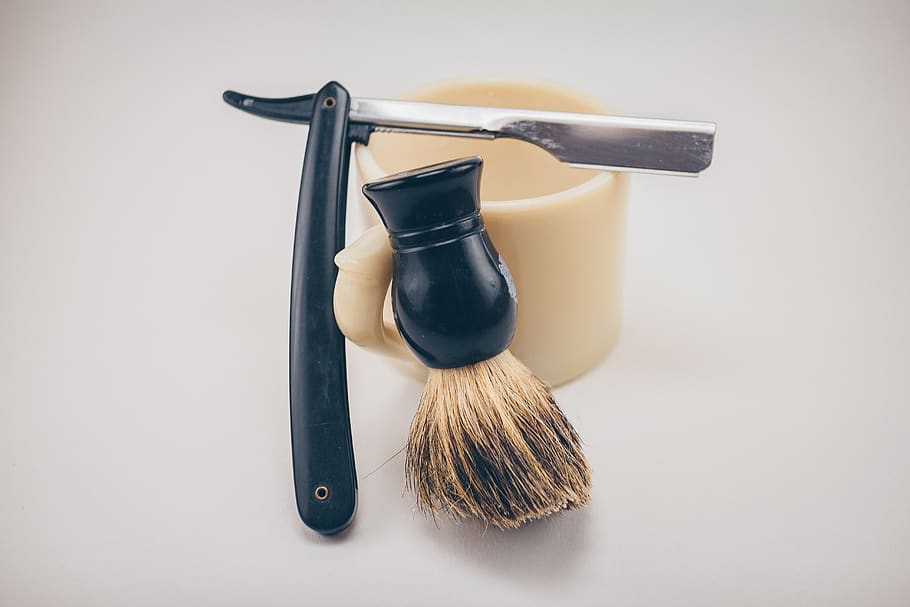 Straight Razor Kit, barber, brush, container, equipment, male HD wallpaper
