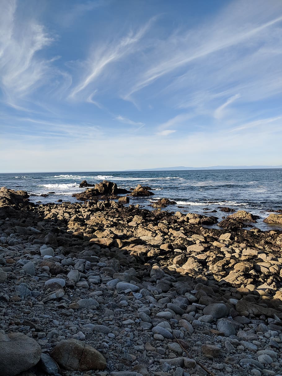sea, water, beach, sky, rock, land, solid, scenics - nature HD wallpaper