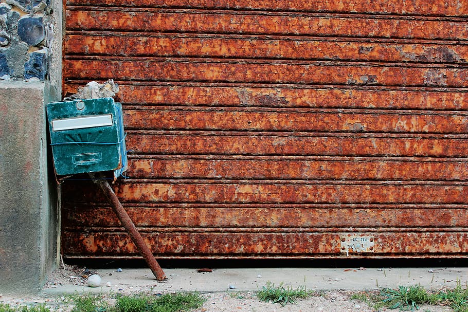 france, normandy, mailbox, old, garage, rust, building, wall - building feature HD wallpaper