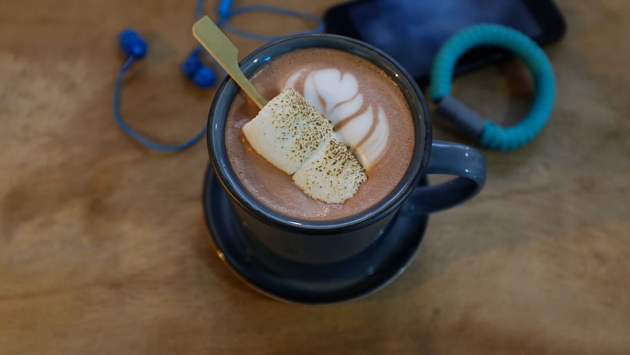 sleepyhead coffee, hot chocolate, drink, marshmallow, food and drink, HD wallpaper