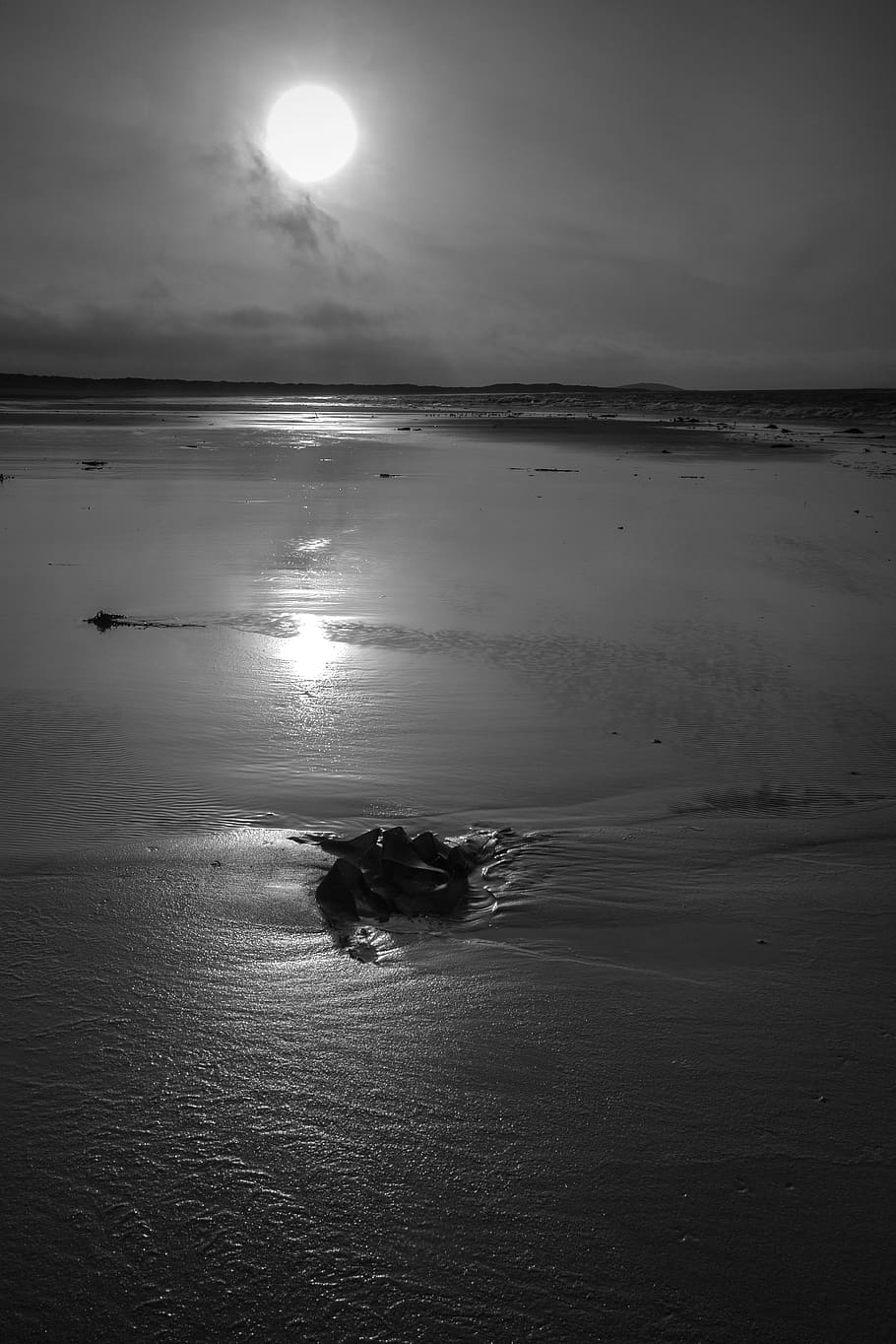 south uist, united kingdom, sand, water, bandw, sea, hebrides, HD wallpaper