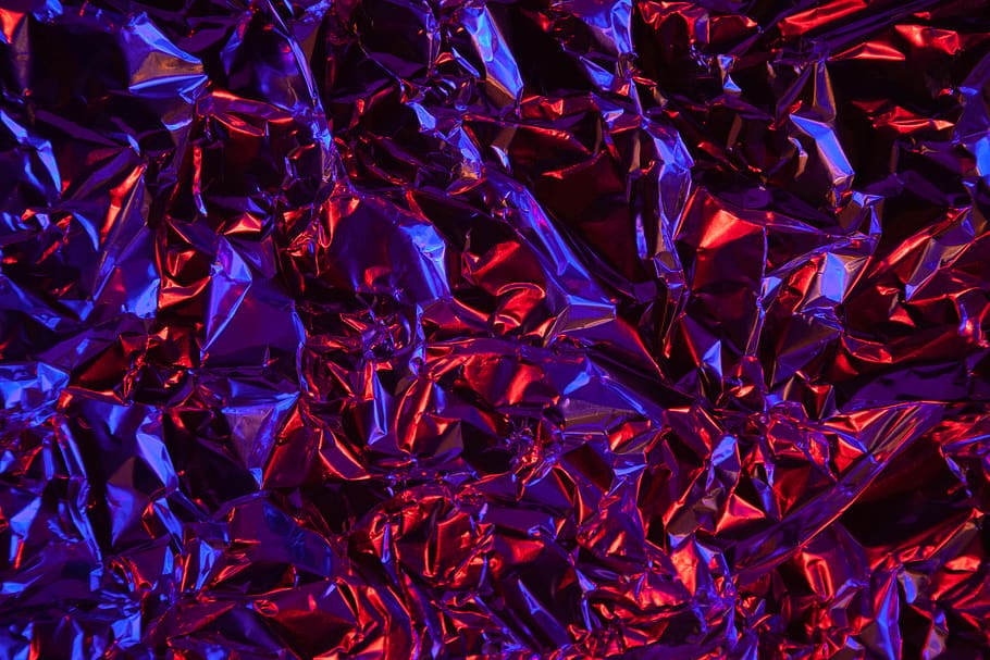 crumpled purple paper, full frame, backgrounds, blue, no people HD wallpaper