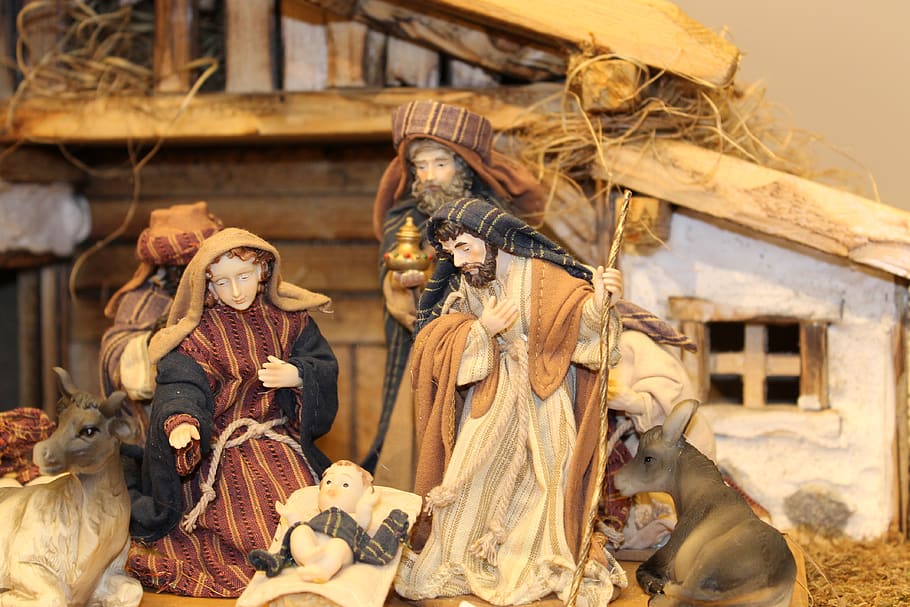 crib, christmas, jesus, nativity scene, father christmas, religion
