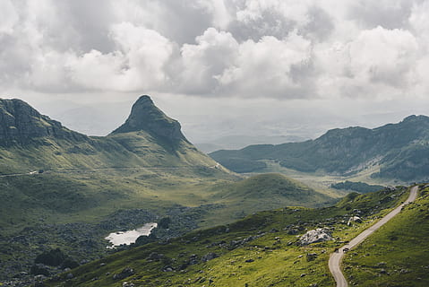 green mountains under white clouds, nature, outdoors, mountain range HD wallpaper