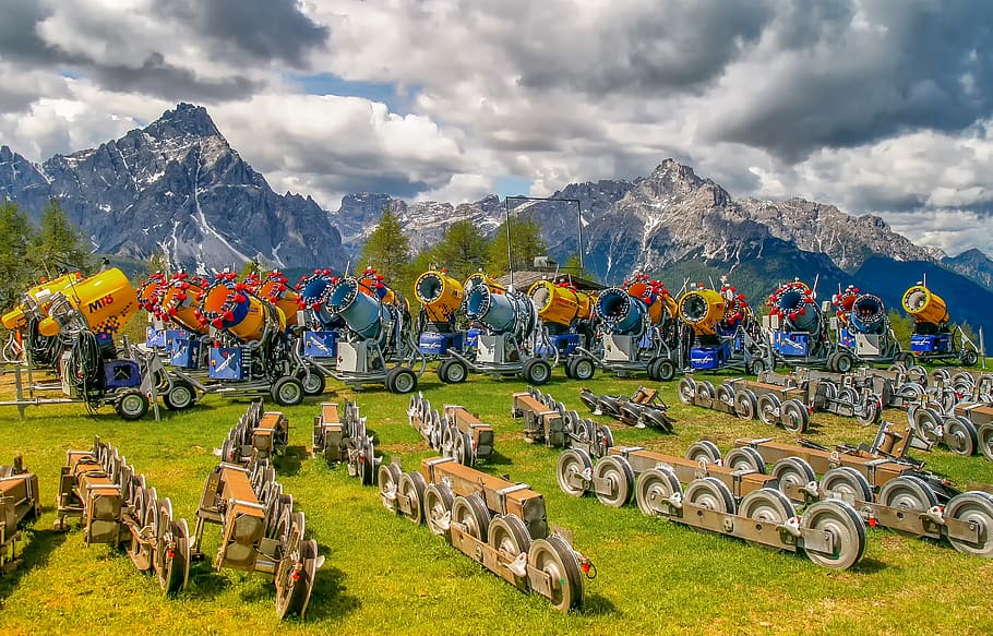 snow cannon, cable car, roll, accessories, maintenance, repair HD wallpaper