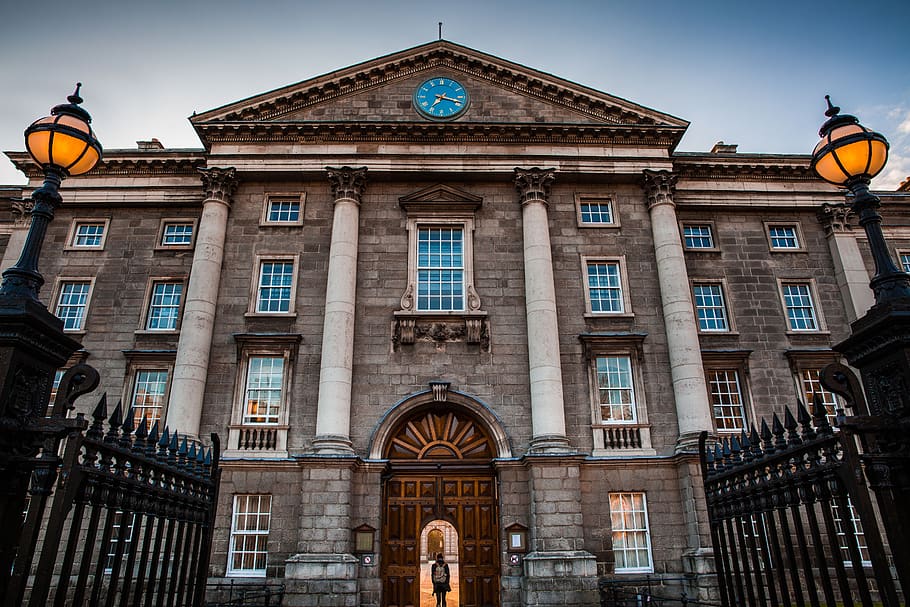 architecture, building, infrastructure, blue, sky, university HD wallpaper