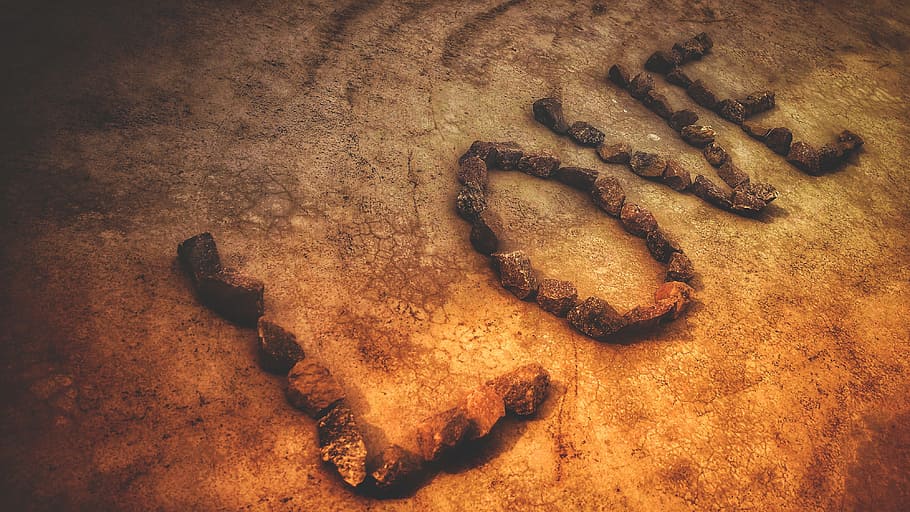 Love Spelled With Stones, creative, creativity, dirty, ground HD wallpaper
