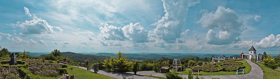 White Concrete Building Under Clear Sky Photo, blue sky, clouds HD wallpaper